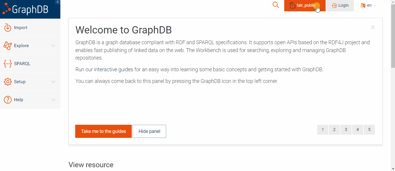 GraphDB - Explore - Graphs overview